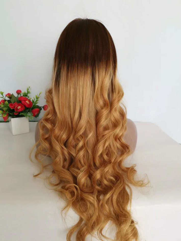 Glueless Blonde Human Hair Ombre Wigs Raw Indian Wavy Full Lace Wig For Black Women Colored 1B 27 Loose Wave Braided Lace Front Wig Glueless Blonde Human Hair Ombre Wigs Raw Indian Wavy Full Lace Wig For Black Women Colored 1B 27 Loose Wave Braided Lace Front Wig