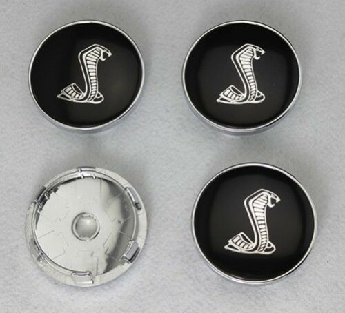 4pcs Ford Mustang SVT Cobra 60mm Black Wheel Center Caps