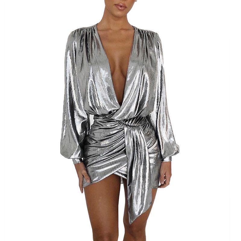 metallic club dress