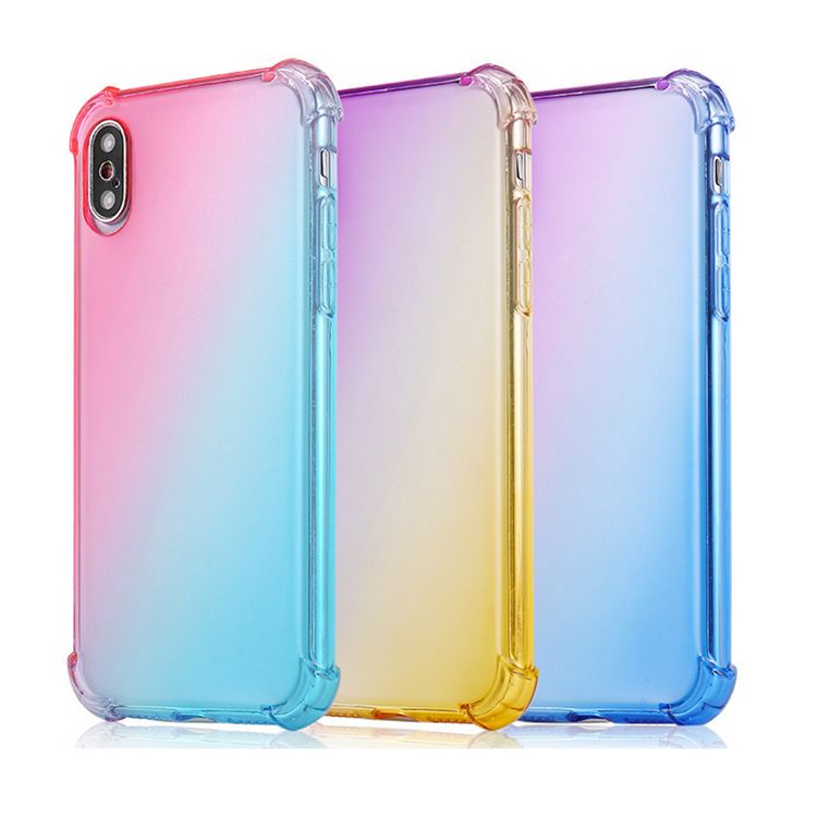 Carcasas Para Celulares Fundas Protectoras De Lujo Gradient Colors Anti Shock Airbag Soft Clear Cell Phone Cases Para Iphone Xr Xs Max 8 7plus 6s Para Samsung S10 S9 No Fundas Para