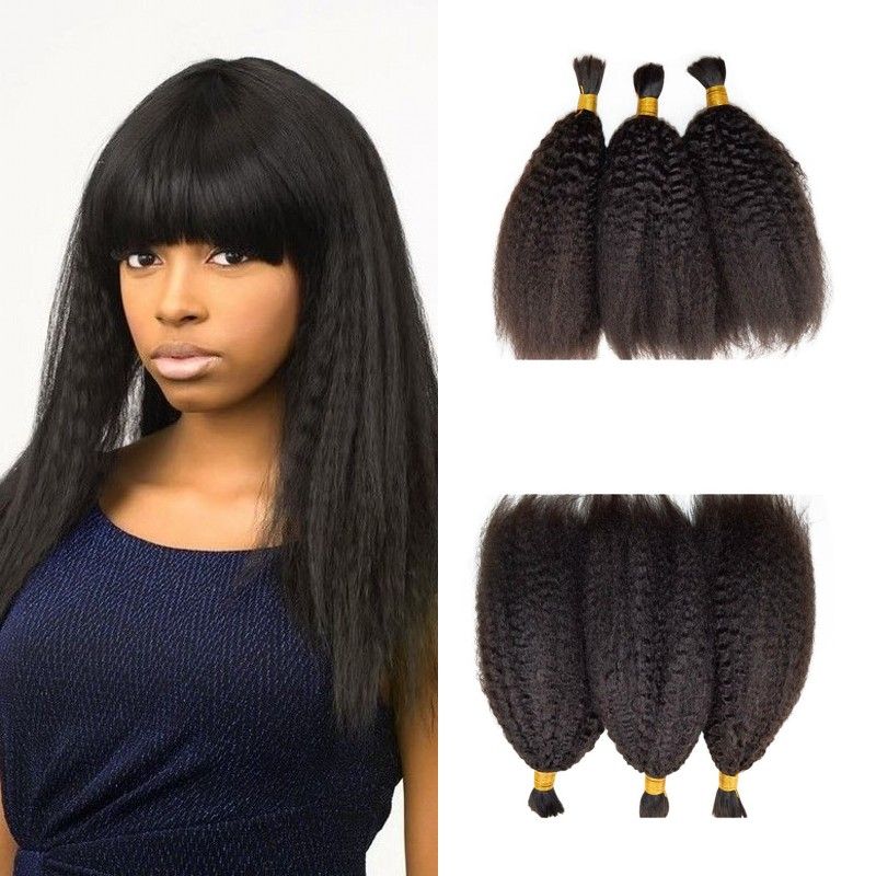 Wholesale Cheap 3 Bundles Kinky Straight Bulk For Braiding 100