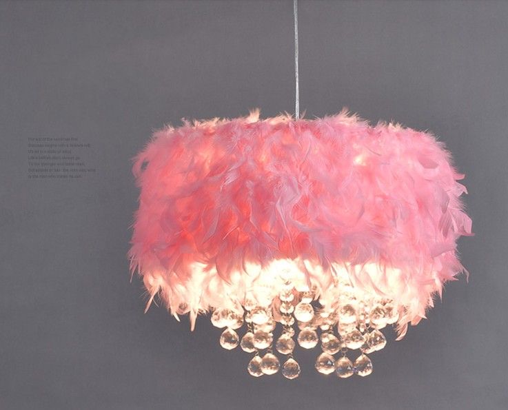 Nordic Modern Color Feather Chandelier Girl Bedroom Princess Room Children S Room Lamp Creative Pink Led Crystal Chandelier Llfa Wrought Iron