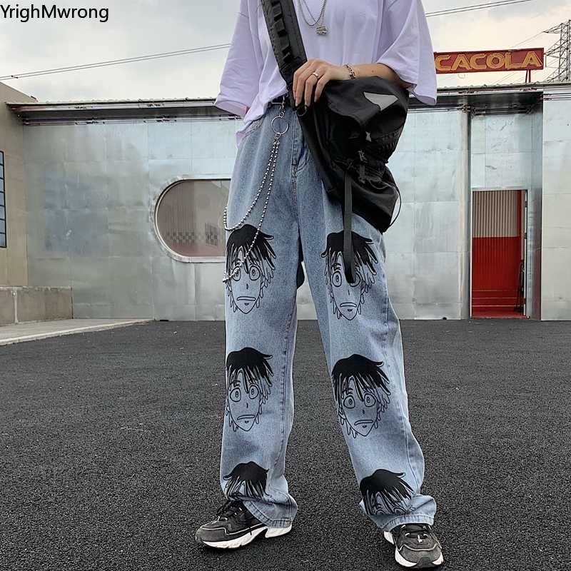 Compra Pantalones Para Mujer Capris Personaje De Dibujos Animados Imprimir  Hip Hop Harajuku Streetwear Sleed Retal Denim Pantalón Coreano Mujer Punk  Pista Jeans Baggy Barato | Entrega Rápida Y Calidad | Es.Dhgate