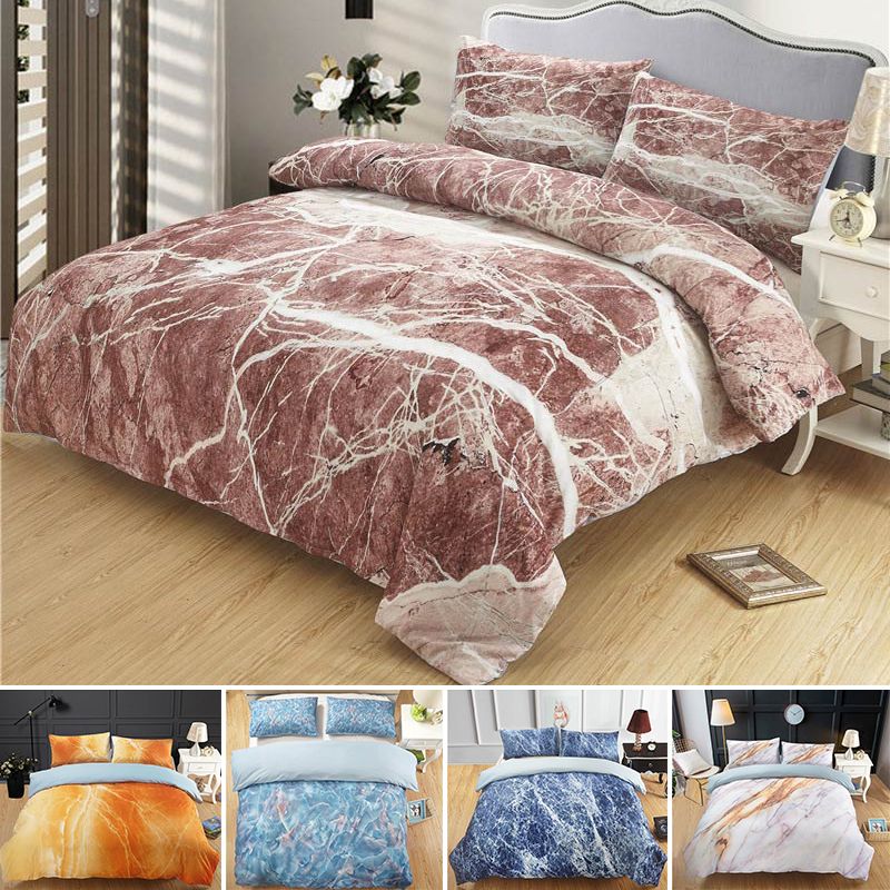 Marble Pattern Bedding Sets Luxurious Duvet Cover Set 2 Queen King
