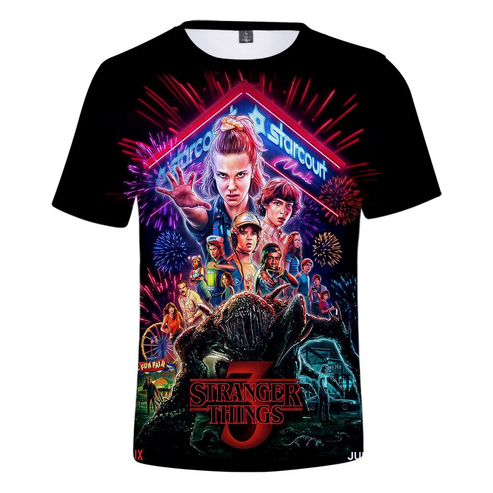 desayuno Enumerar tienda Stranger Things 3 3D camiseta impresa para niños / niñas / niños camiseta  al revés once camiseta divertida