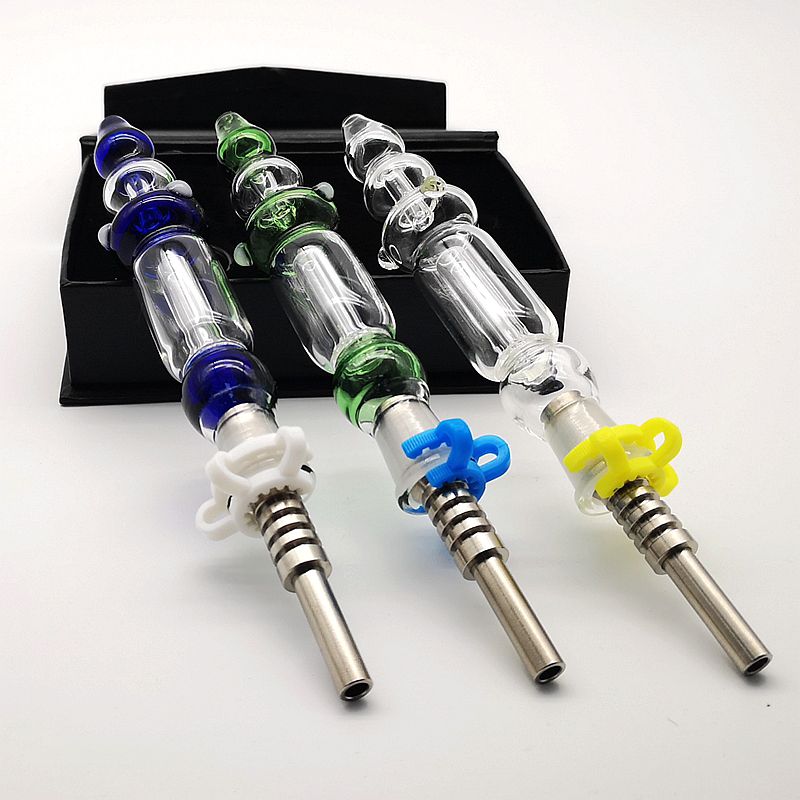 2020 Nector Collector Kits 10mm 14mm Joint With Titanium Nail Dab Straw Dabber Dish Mini Oil