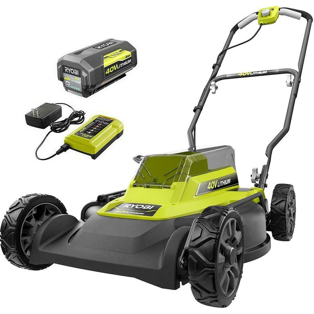 2020 RYOBI Push Lawn Mower 18 In. 40 Volt Lithium Ion Lightweight