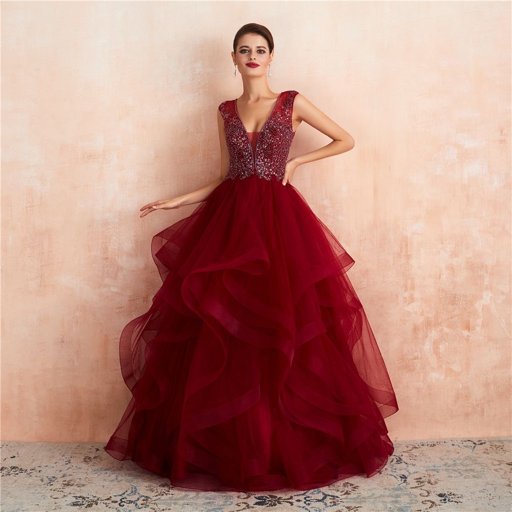 dhgate red prom dress