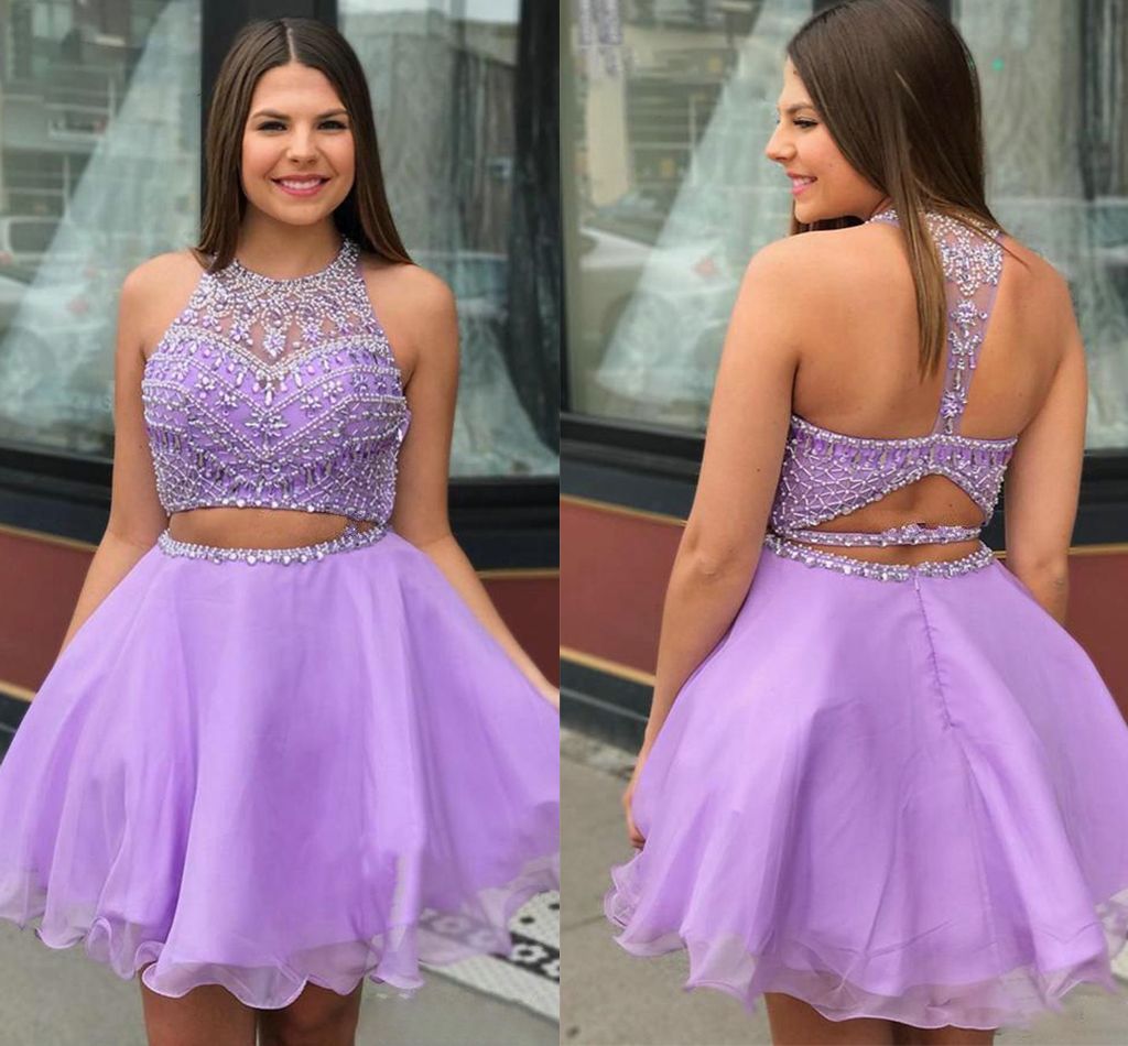 Vestidos de graduacion color lila cortos Clearance