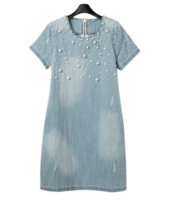 women's plus size blue jean dresses