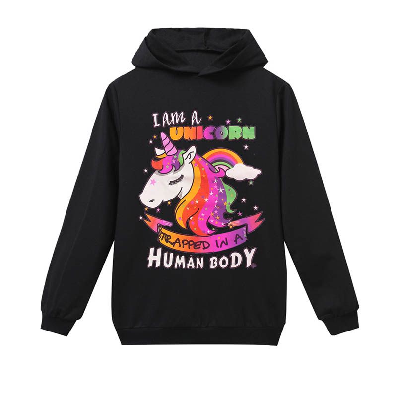 2020 Unicorn Girls Hoodie Cotton Large Kids Sweatshirts Kids