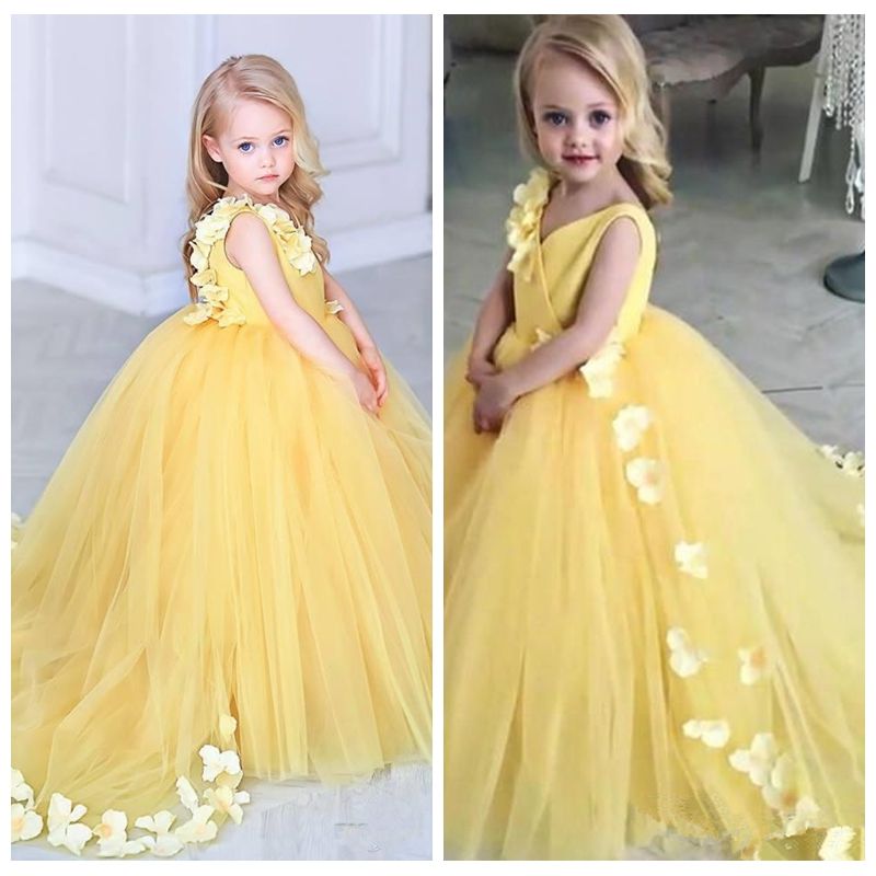 yellow flower girl dress