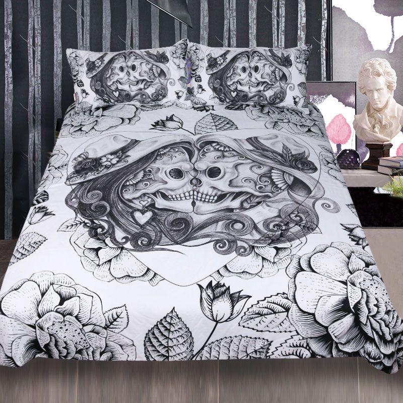Skull Bedding Set King Top Rated Boy Gothic Duvet Cover Couples