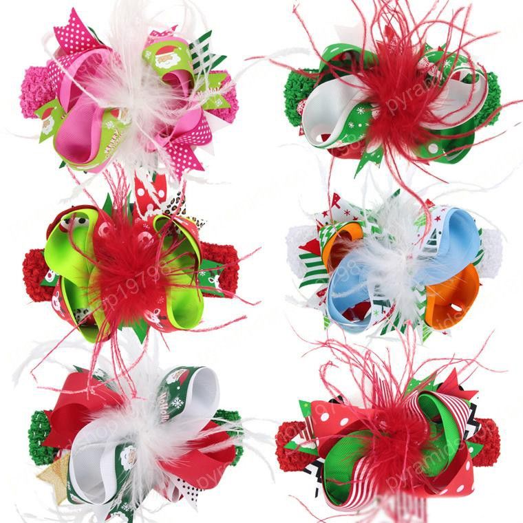 Newest Girls Flower Elastic Crochet Headband Children Feather Ribbon Hair Bows Clips Designer Headband Christmas Hair Accessories Blue Hair Accessories Girls Hair Accessories Set From Pyramidshop19798 1 63 Dhgate Com