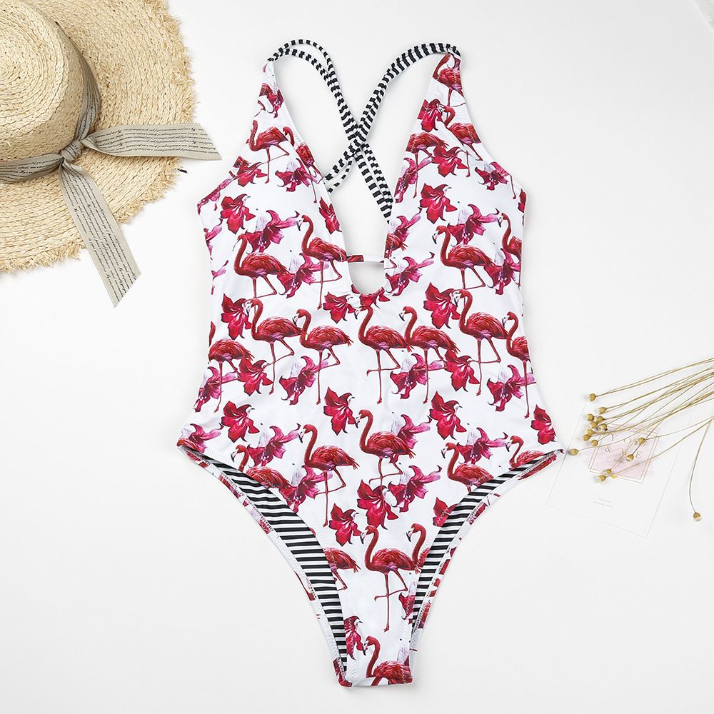 womens flamingo swimsuit