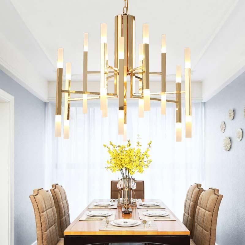 Modern Design Gold Led Chandelier Lustres For Living Room Bedroom