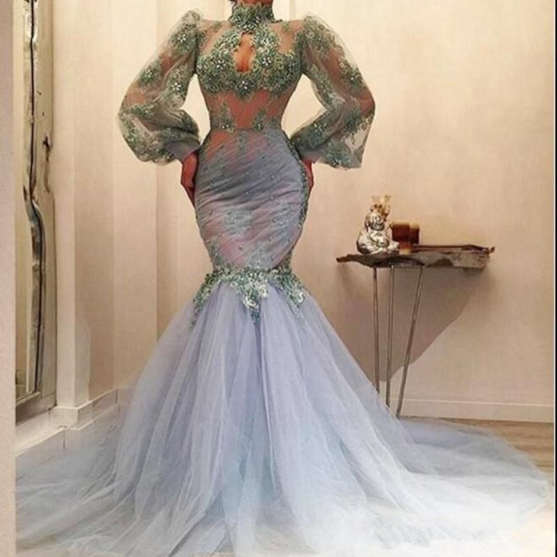 blue mermaid wedding dress