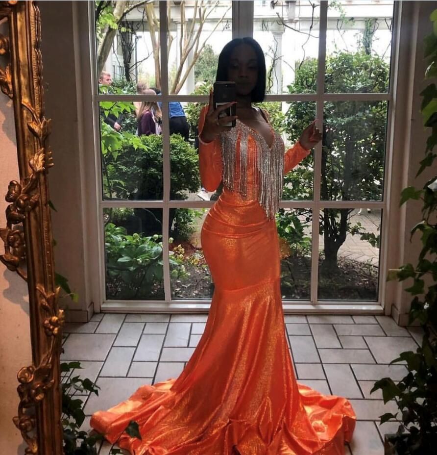 orange occasion dress
