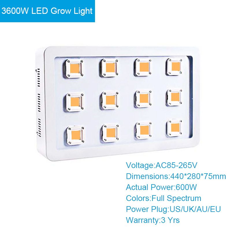 Diodo emissor de luz 3600W cresce a luz