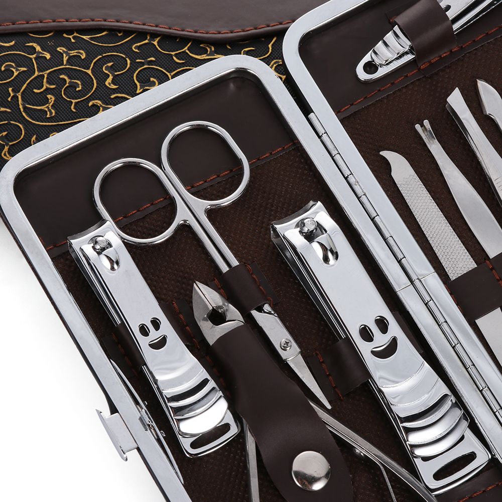 12pcs/set Manicure Pedicure Set Finger Toe Nail Clippers Scissors Grooming  Kit Professional Nail Tools for