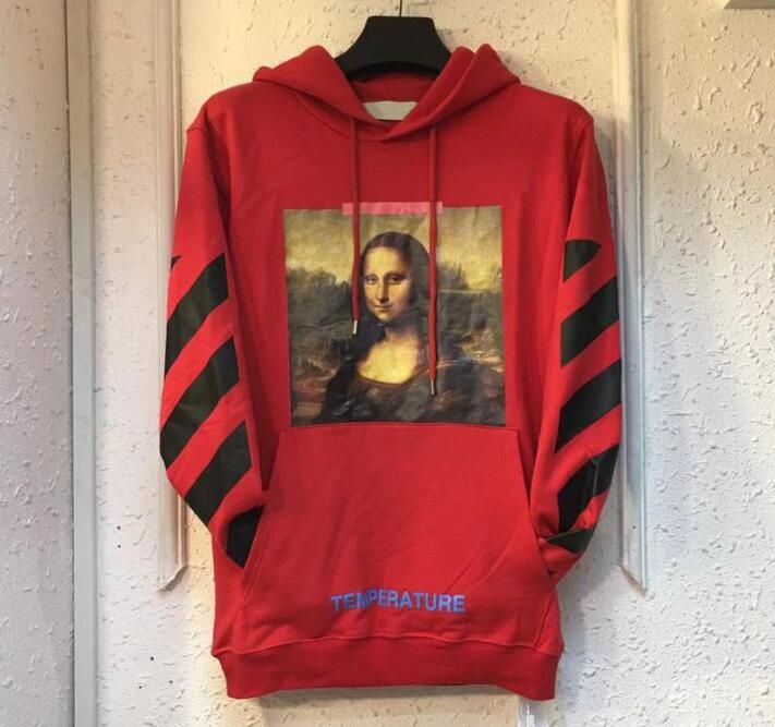 red off white mona lisa moletom com capuz
