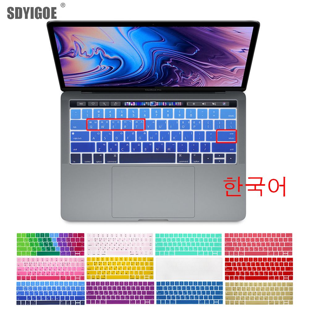 for MacBook pro13//11Air 13//15 Retina 12 inch All Series Silicone Keyboard Cover Transparent Clear protecter Film EU//US-B