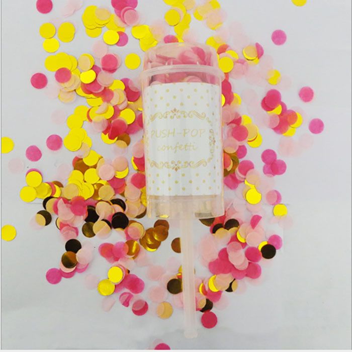Push-Pop Confetti Round Shape Flower Paper Wedding Home Decoration Party Favors