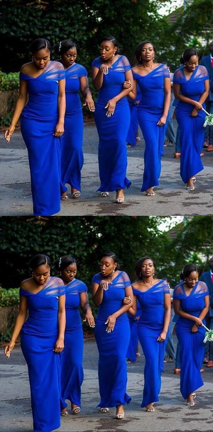 cobalt blue plus size bridesmaid dresses