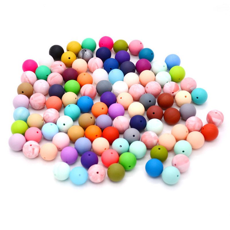 Acheter Multicolor 12MM 15MM Perle Ronde De Qualité Alimentaire