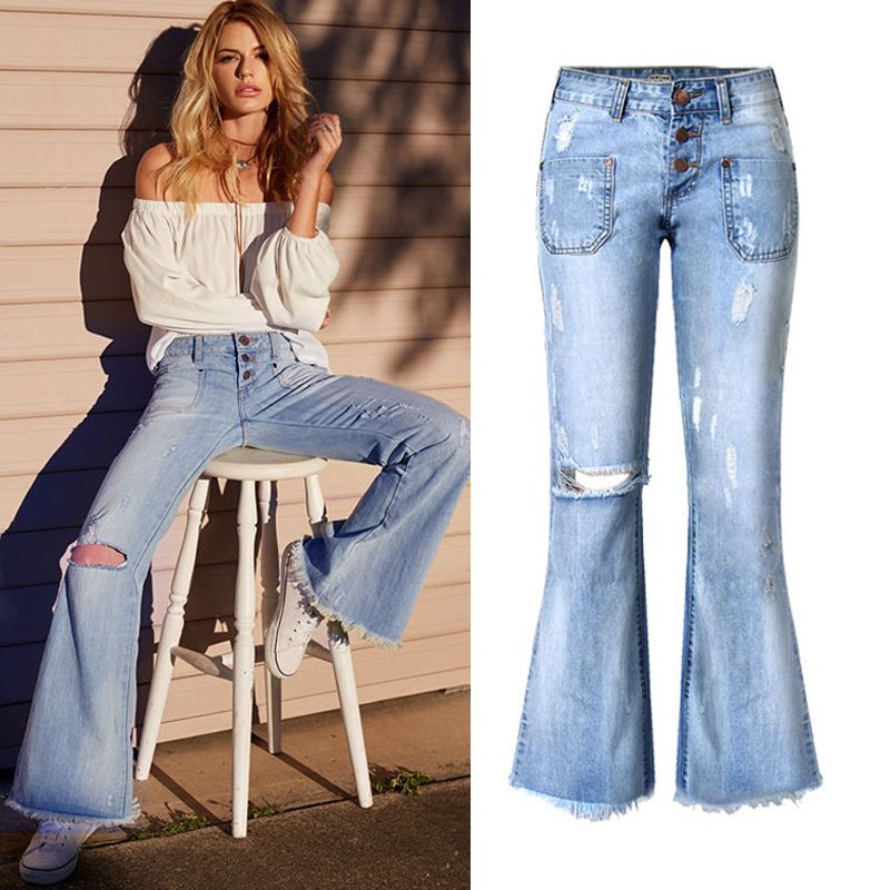 ripped bootcut jeans womens