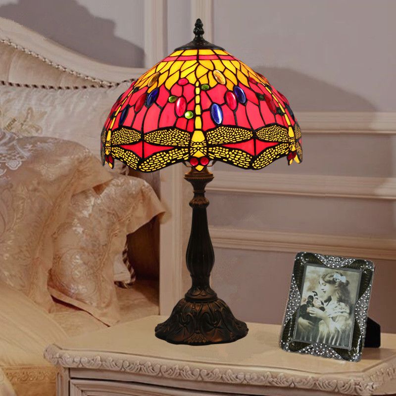 2020 2018 Tiffany Dragonfly Desk Lamp European Vintage Table Light