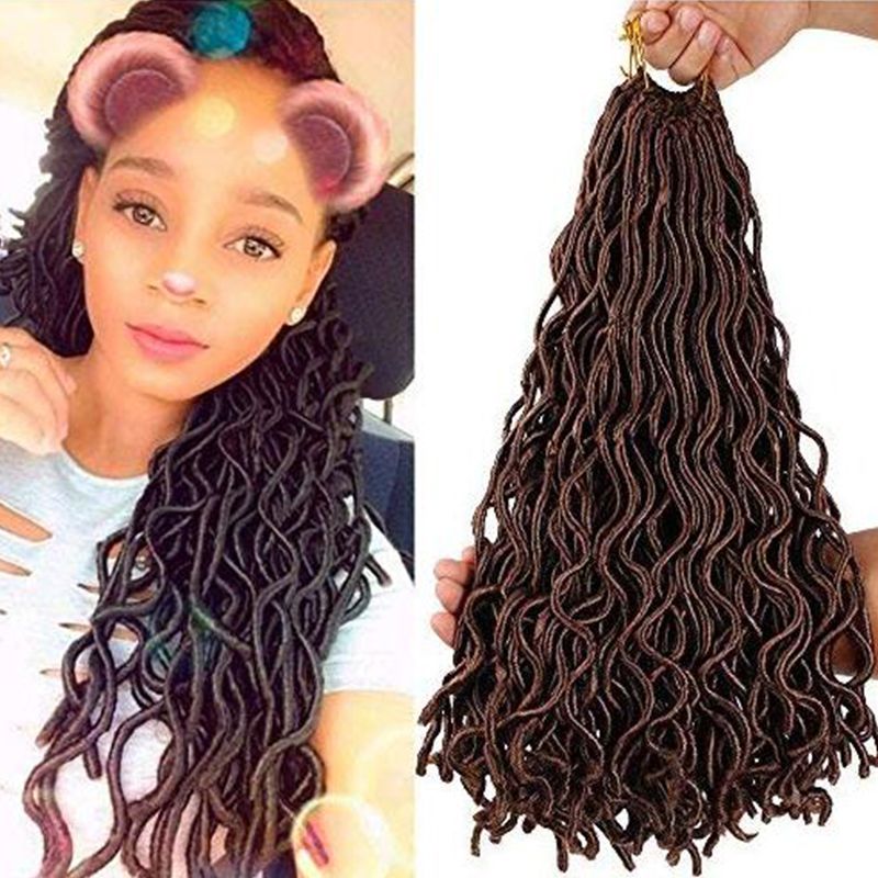 2019 Crochet Braids Hair Faux Losc Goddess Crochet Hair Wavy Faux