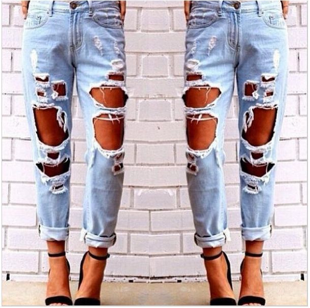 cut jeans fashion