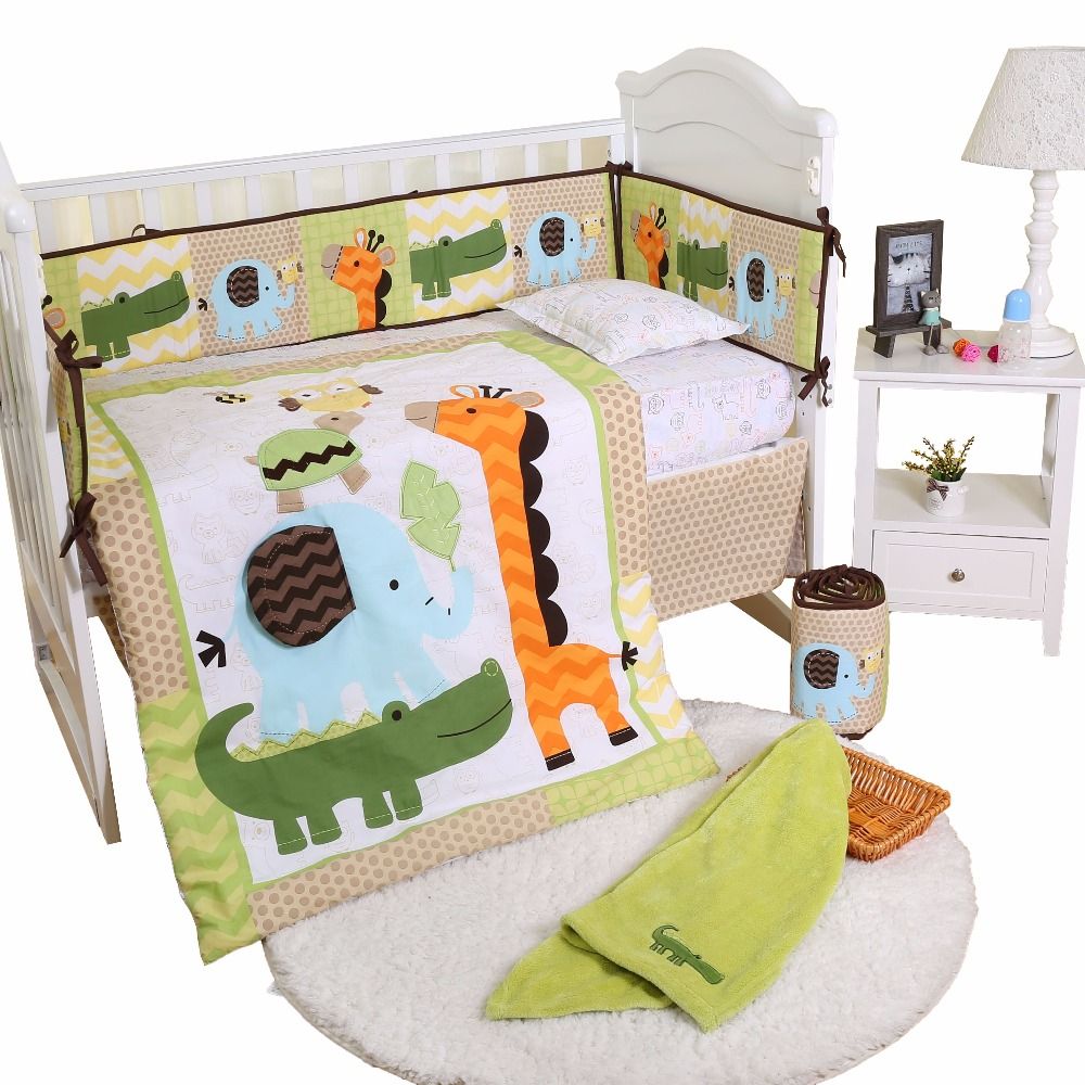 Baby Bedding Sets Cotton Baby Bedclothes Cartoon Crib Bedding Set