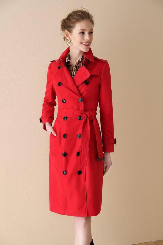 red trench coat women's