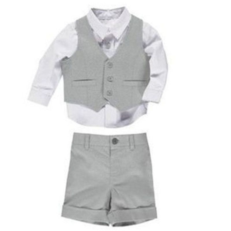 Custom Boys Suits Grey Kid/'s Groom Wedding Suits Page Boy Baby Formal Party Suit
