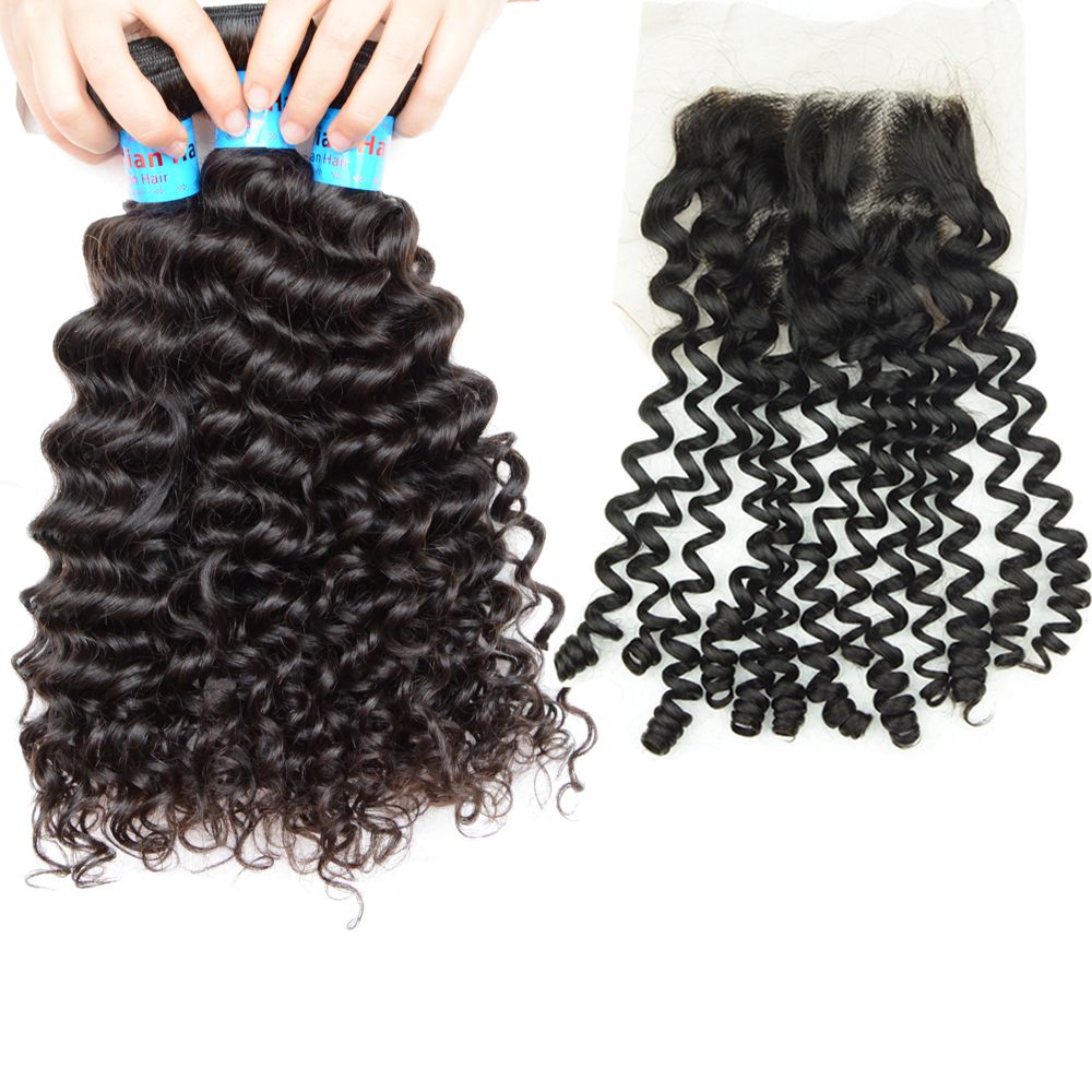 2019 Cambodian Mongolian Human Hair Bundle With Closure Shedding