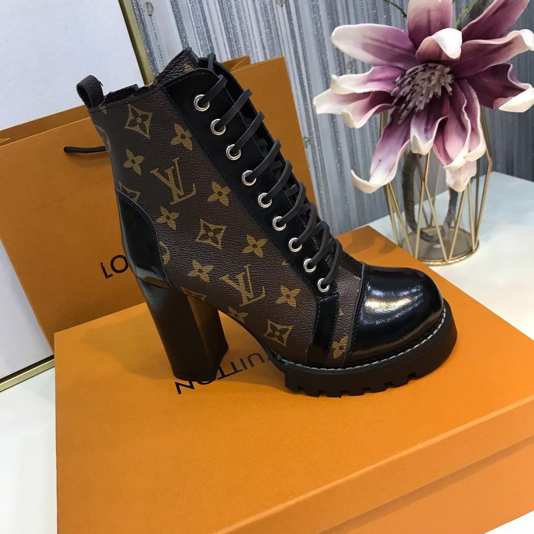hidrógeno Crítico Máxima louis vuitton Lv botas de las mujeres de alta calidad superior de diseño de  moda negro con cordones de lujo botas de tacón alto zapatos de la boda del  partido informal