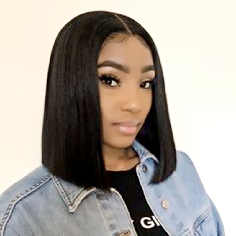 Acheter Pas Cher 10inch Brésilien Vierge De Cheveux Humains Peu De Dentelle  Avant Perruques Pour Les Femmes Noires Glueless Court Bob Perruques Non  Transformés Brésiliens Cheveux Raides Du 48,2 € | Fr.Dhgate