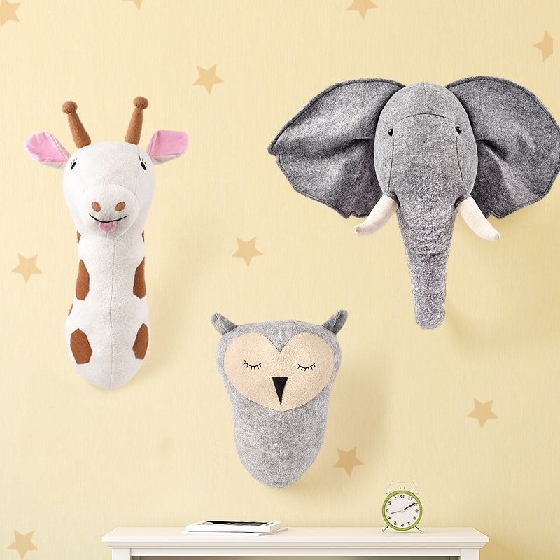 stuffed elephant wall mount