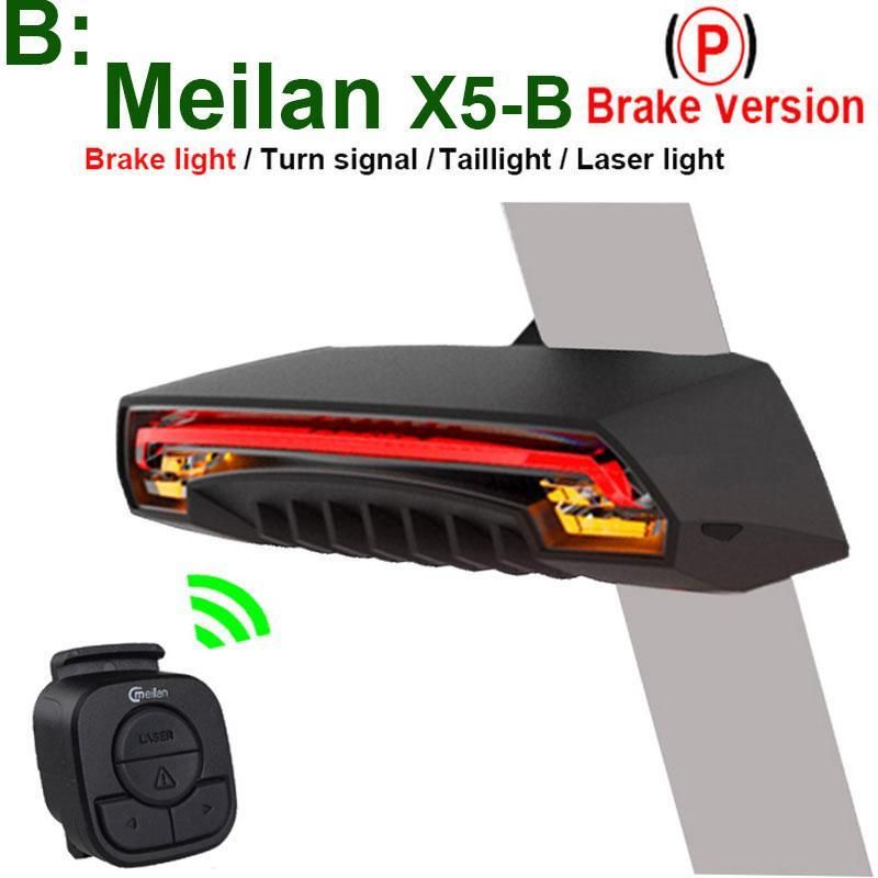 Inalámbrico recargable USB ABS inteligente trasera láser luz de la bicicleta de la bici de la lámpara LED de Encendido del mando a distancia Ciclismo Bicicleta Luz 