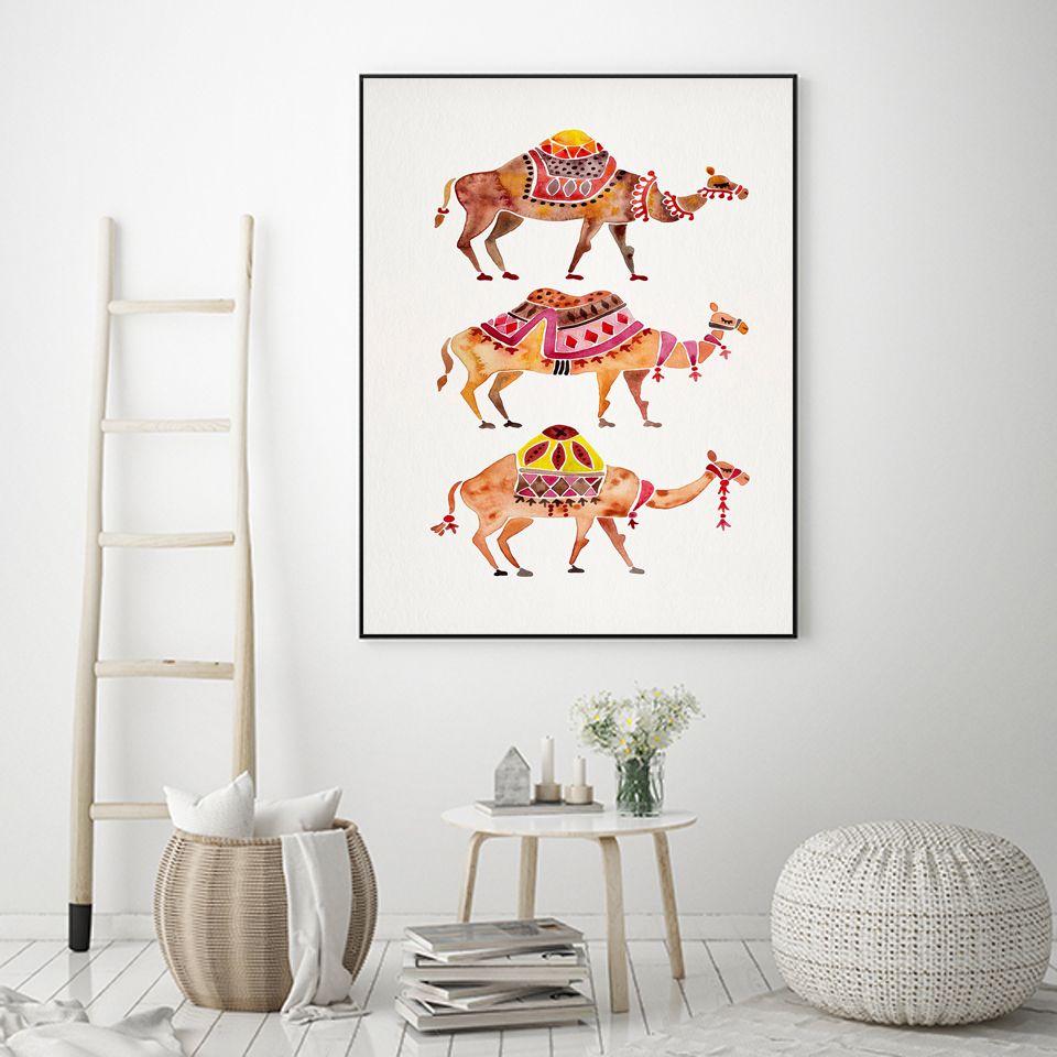 2020 Alpaca Animal Art Prints And Posters Watercolor Camel Canvas Painting Ethnic Style Pictures South American Animal Wall Art Decor From Oopp 24 87 Dhgate Com