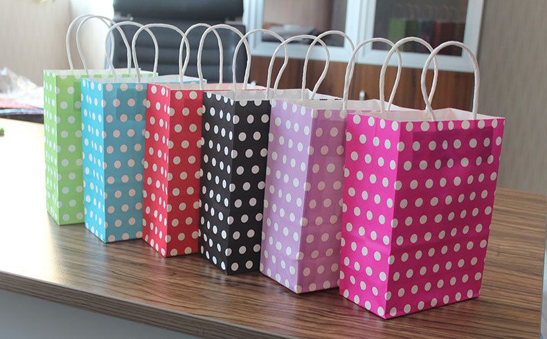 polka dots paper bolsas
