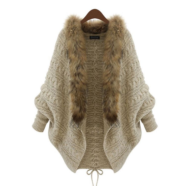 fur collar jumper