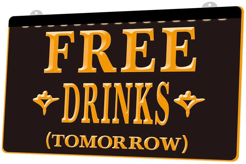 2020 Ls1104 0 Free Drinks Tomorrow Beer Bar Rgb Multiple Color Remote Control 3d Engraving Led Neon Light Sign Shop Bar Pub Club From Jdled2000 21 35 Dhgate Com
