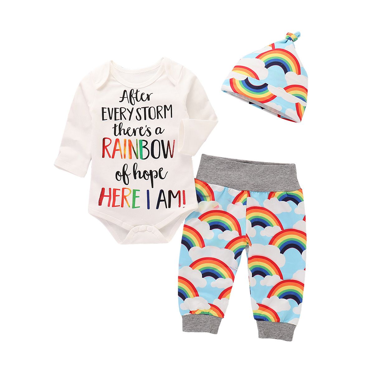 rainbow baby romper