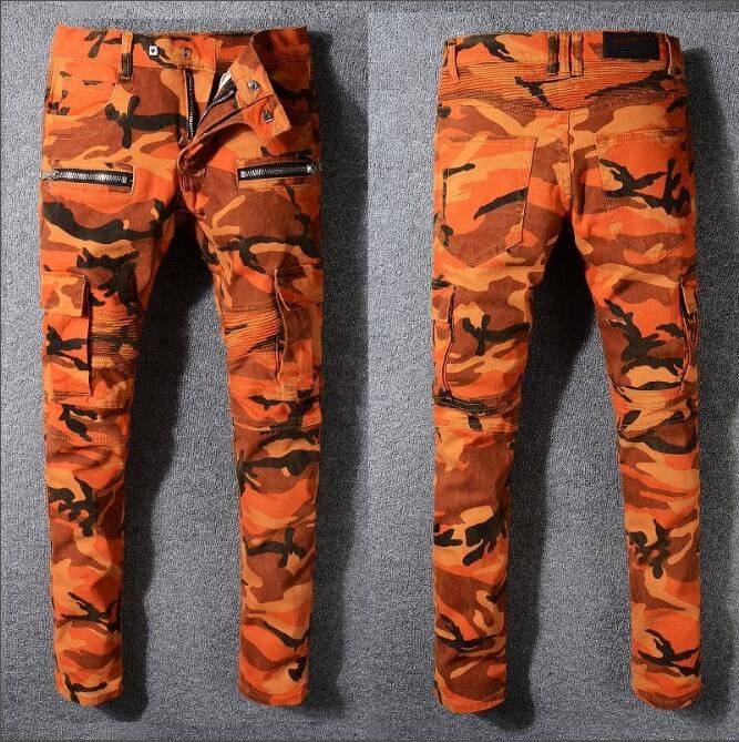 orange camo jeans