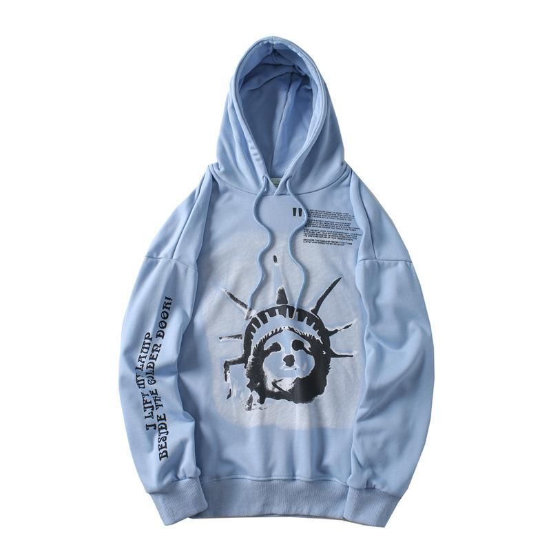 Compra Nueva Estatua De La Libertad Para Hombre Blanco Negro Moda Del  Diseñador Sudaderas Con Capucha De Algodón Informal Flojo Con Capucha Azul  Del Color Whirt Envío Gratis Barato | Entrega Rápida