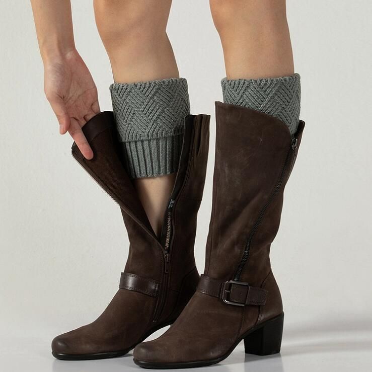 1 Pair Fashion Autumn Winter Women Leg Warmers Female Warm Solid Color Boots Cuffs Knit Leg Warm Socks