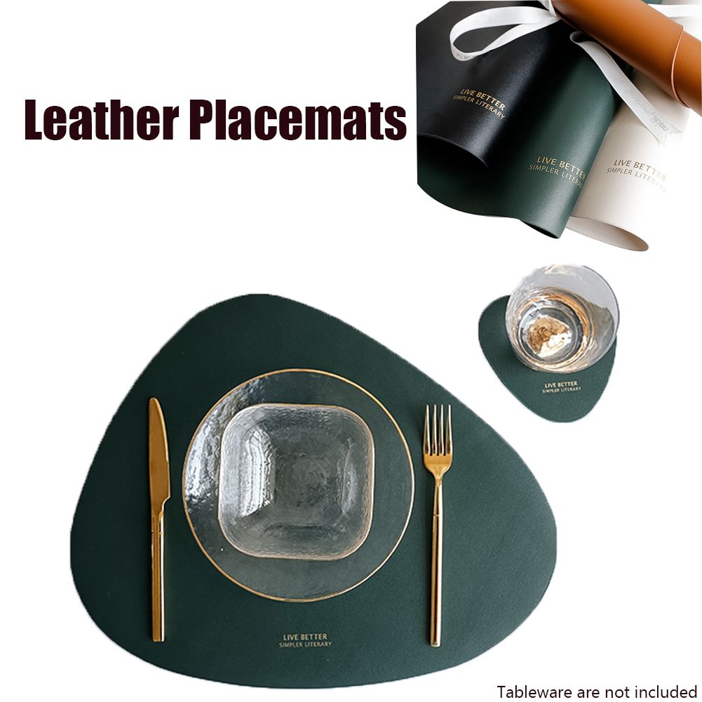 Round Non Slip Soft PU Placemats Placemats Dining Table Mats Tableware Pad LP
